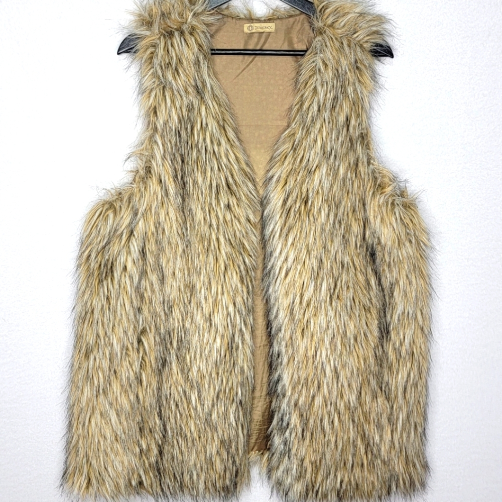 DEMOCRACY Brand Faux Fur Vest Size Large